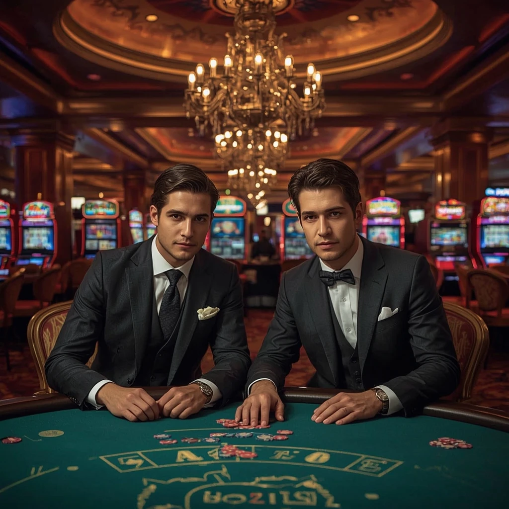 Two poker players at SIKWIN CASINO in India
